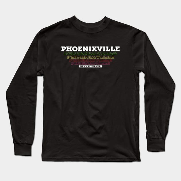 I Love Phoenixville City USA Vintage Long Sleeve T-Shirt by Zen Cosmos Official